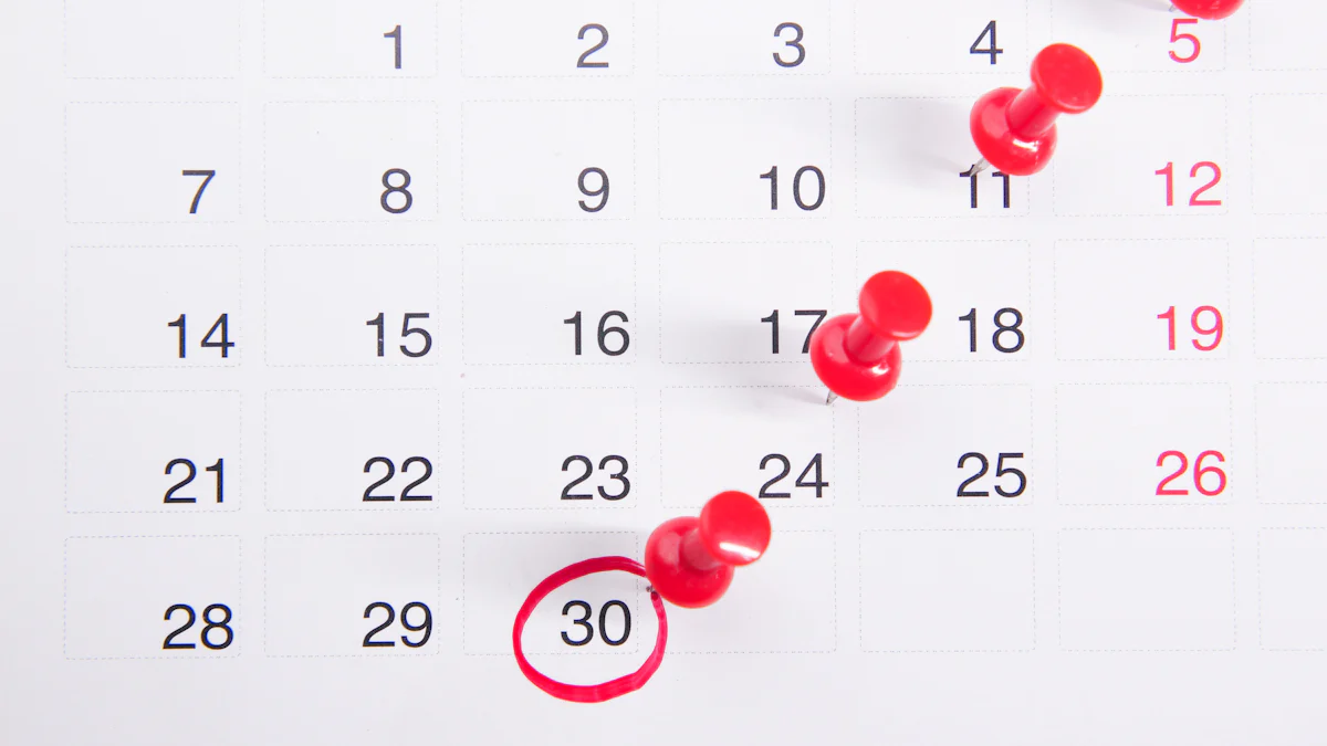 Calendrier avec une date entourée en rouge