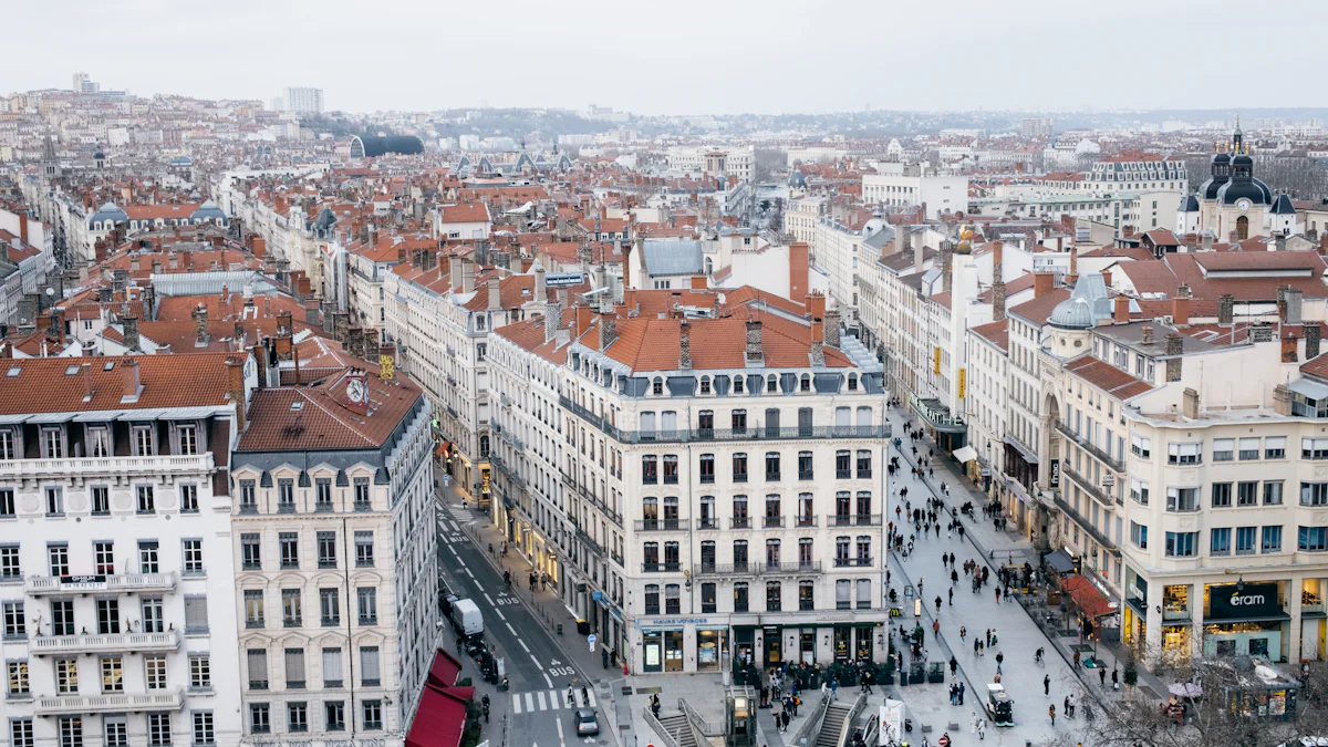 Vue aérienne de Lyon et de ses toits